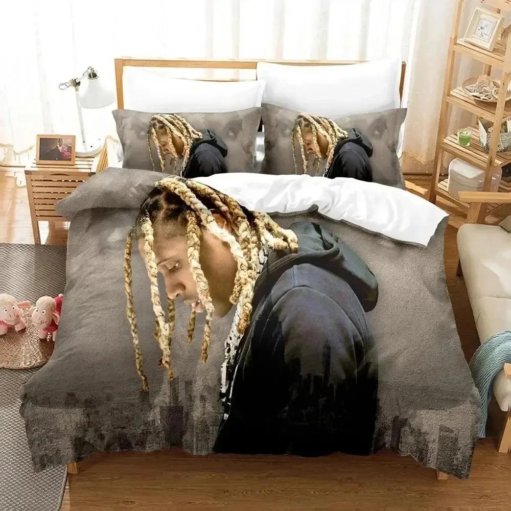 New 3D Print Lil Durk Rapper Comfortable Duvet Quilt Cover Pillowcase Bedding Set Children Bedroom Decoration Home Textile
