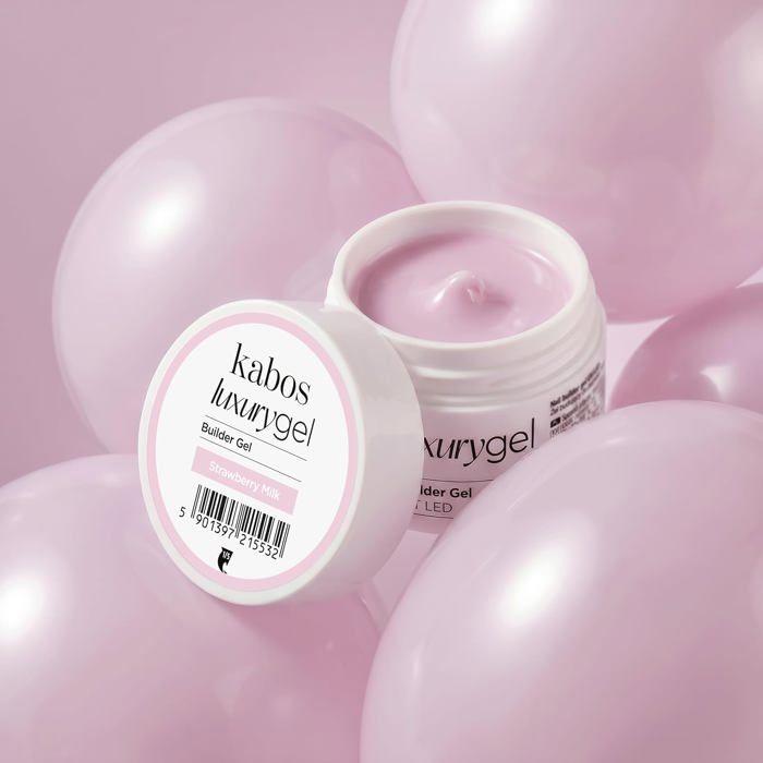 Kabos Luxury Builder Gel UV/LED Gel de construction pour ongles Strawberry Milk 30 g auto-égalisant