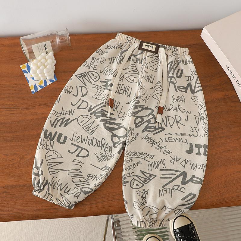 

Брюки для мальчиков, летние тонкие свободные шаровары, детские штаны с защитой от комаров, летняя одежда 90cm