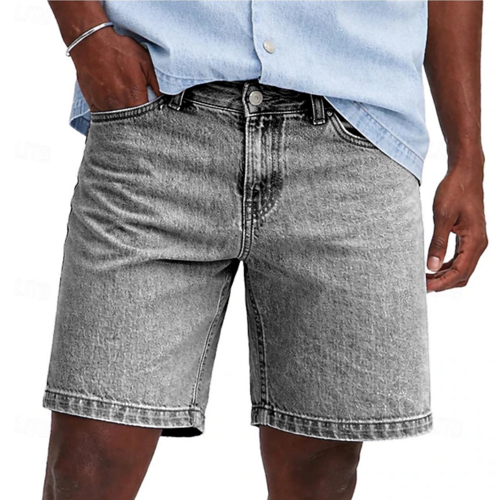 Master key Casual en Modieuze Heren Denim Shorts met Slijtage en Washed Effect - Losse en Rechte Pasvorm Shorts M