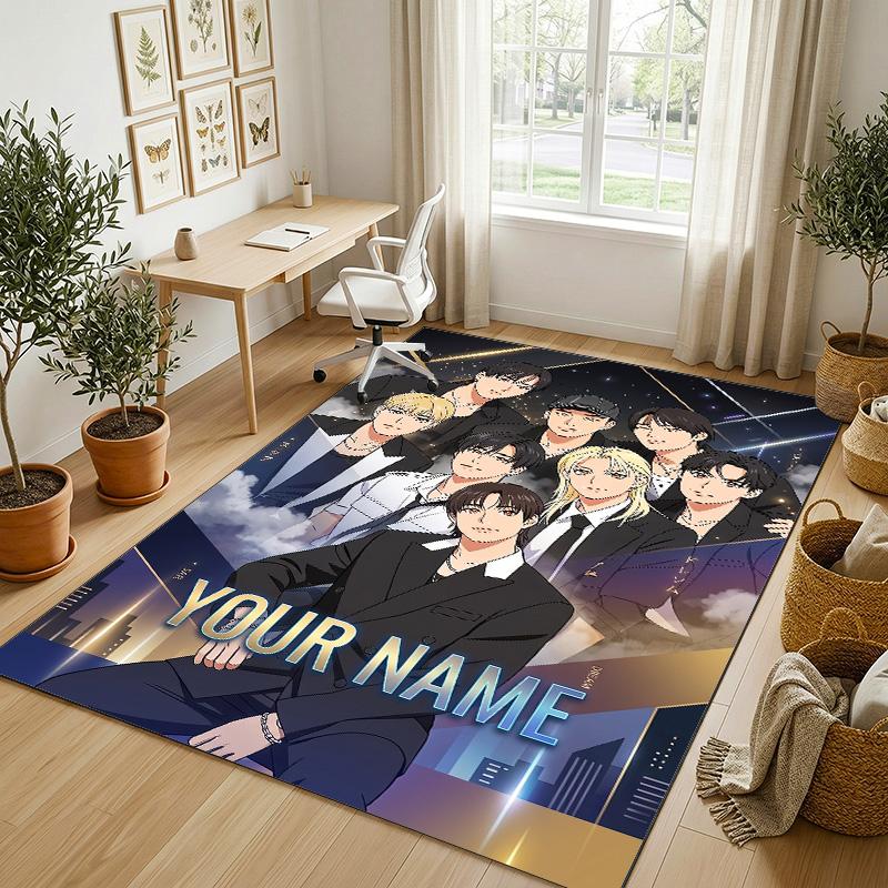 Personalisierter Kristall-Samtteppich, Stray Kids Individuell Bedruckter Name, Plüsch-Teppich für Zuhause Innenraum Dekoration
