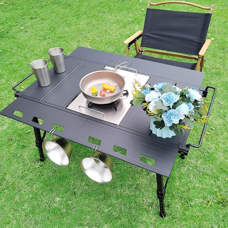 Lohascamping Masă portabilă cu arzător IGT pe gaz, masă de camping de mare putere, cuptor cu butan, masă pliabilă cu cuptor pe gaz IGT