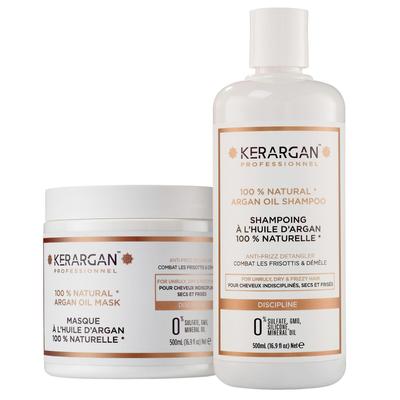 Shampoo and Mask with Argan Oil To Nourish and Moisturize Curls - Curly Hair - Sulfate, Paraben and Silicone Free - 2x500 Ml