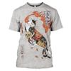 Uomo Donna Top Samurai Cartoon Animal 3D Printing Tees T-shirt streetwear a maniche corte fresca stile Harajuku divertente quotidiana