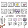 Fashion Pink Butterfly Romantic Flower Heart Shiny Italian Charm Links Fit 9mm Bracelet Stainless Steel DIY Making Jewelry Gifts