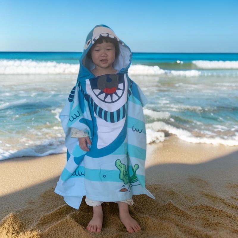 Children's Microfiber Hooded Bath Towel Cloak - Quick-Dry & Absorbent