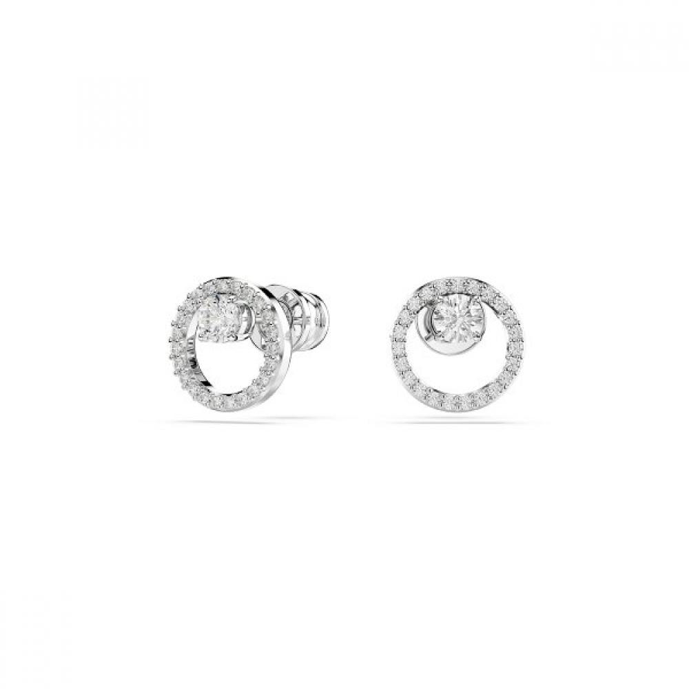 Swarovski [original Product Shopping Bag Included] Rhodium Stud Earrings 5692262