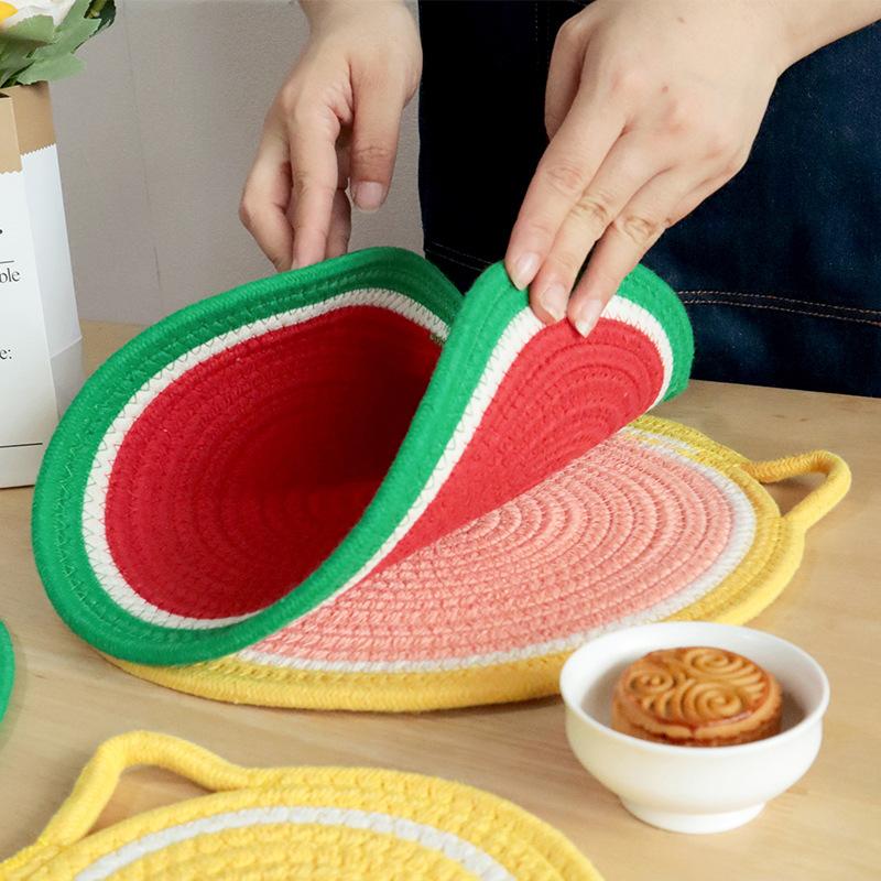 Thermal insulation mat Fruit element design Thick thermal insulation home dining table mat, tray mat, coaster placemat
