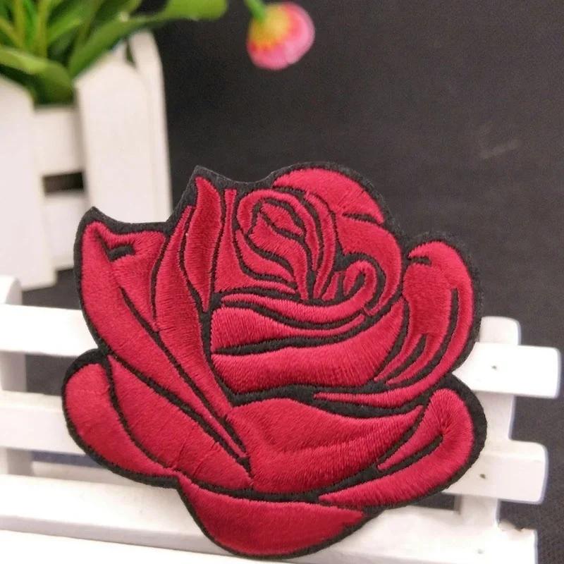 5Pcs Roses Decals Iron Cloth Patch Patch Decoration Flowers Clothing Accessory Pretty Design Flower Suitable Wedding Hotel Decor