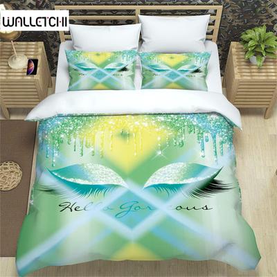 Beauty Eyelashes Duvet Cover Queen For Girls Woman Eyes Pattern Design Comforter Cover Modern Lovely Sexy Eyelashes Bedding Set