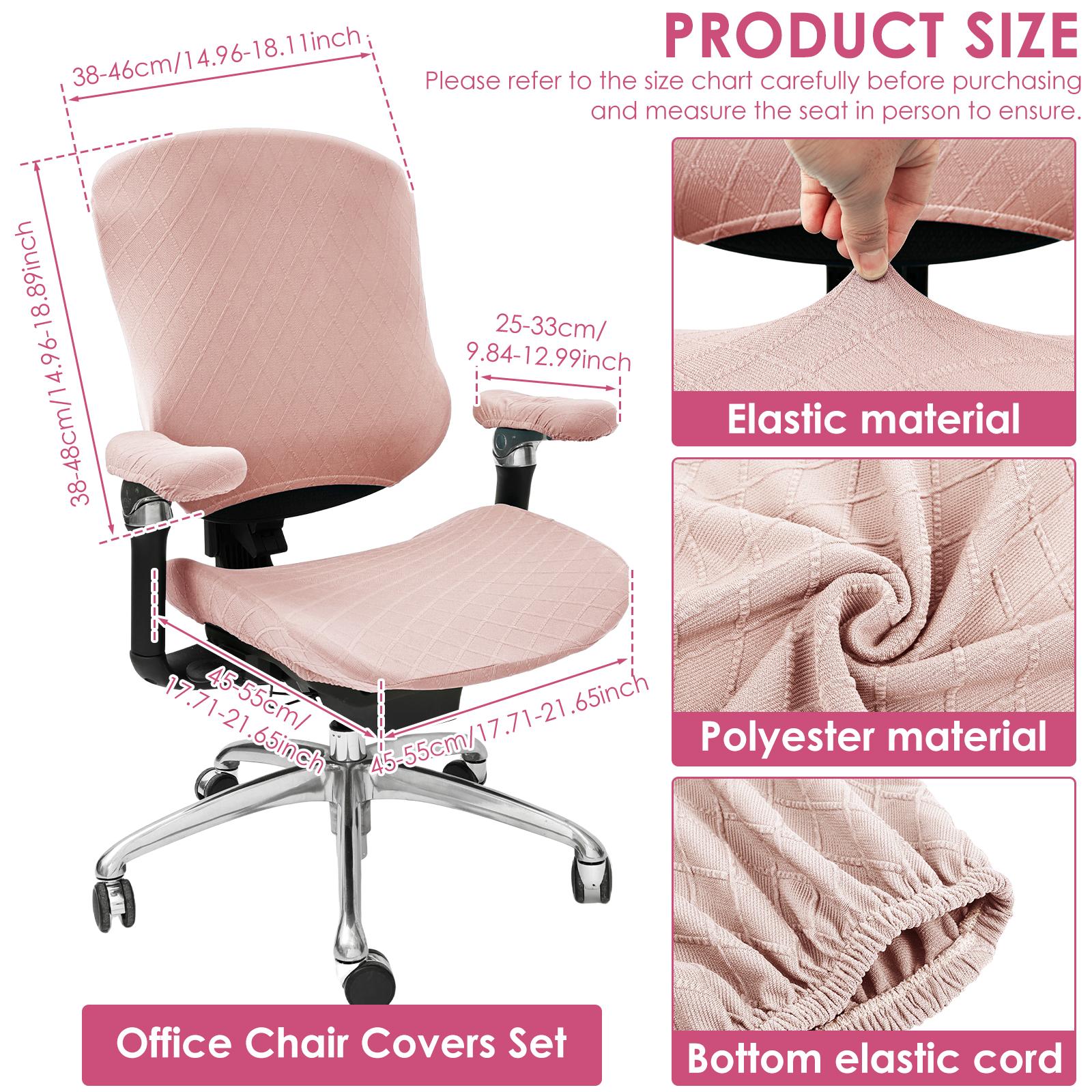 

4Pcs/Set Office Chair Cover Polyester High Elastic Chair Protector Universal Office Rotating Chair Cover Desk Armrest Slipcover