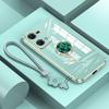 Custodia Reno7 4G Lussuosa Cover con Anello di Diamanti per OPPO Reno 7 Z 5G A54s A98 A16s A17 A78 Custodia per Telefono con Cordino Custodia Placcata Reno7