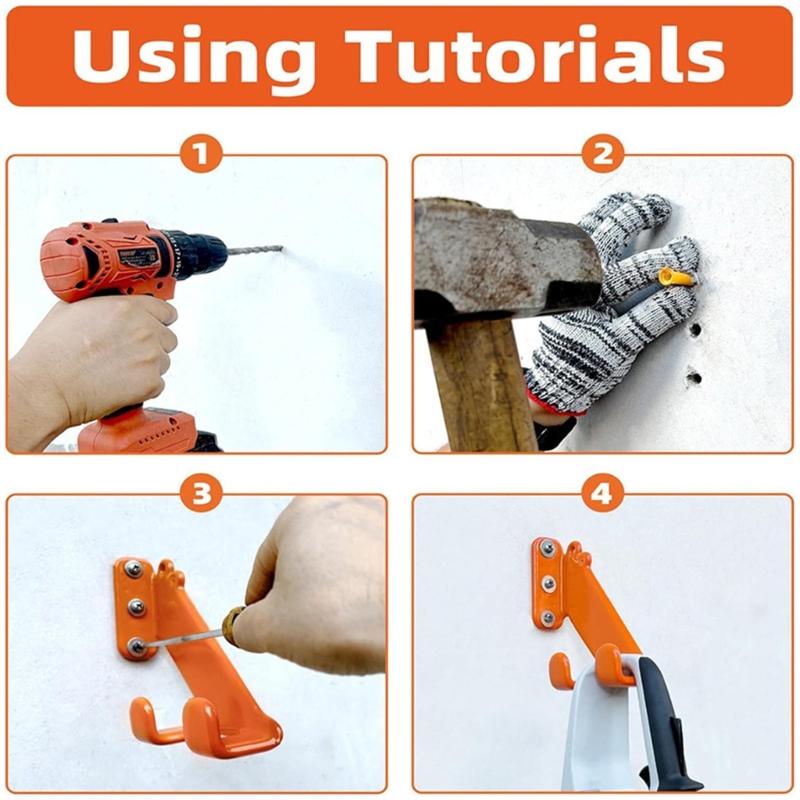 Wall Mounted Chainsaw Hanger Organizers Bracket Vertical Horizontal Mounting Option for Enhancing Safety and Convenience