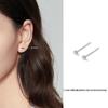 S999 Exquisite Zircon Silver Stud Earrings - Luxury, Versatile, for Piercings, Comfortable for Sleeping