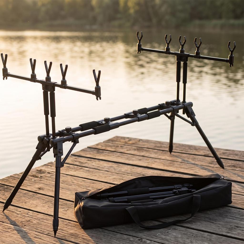 Fishing Rod Pod Foldable Support with Carry Bag Portable for Outdoor