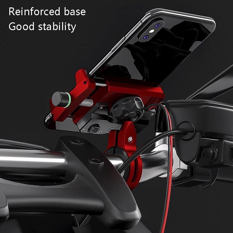 Kewig M6 Aluminiumlegering Motorcykel Mobiltelefonfäste Uppladdningsbart Med Strömbrytare Vattentät Stabil Navigationsfäste