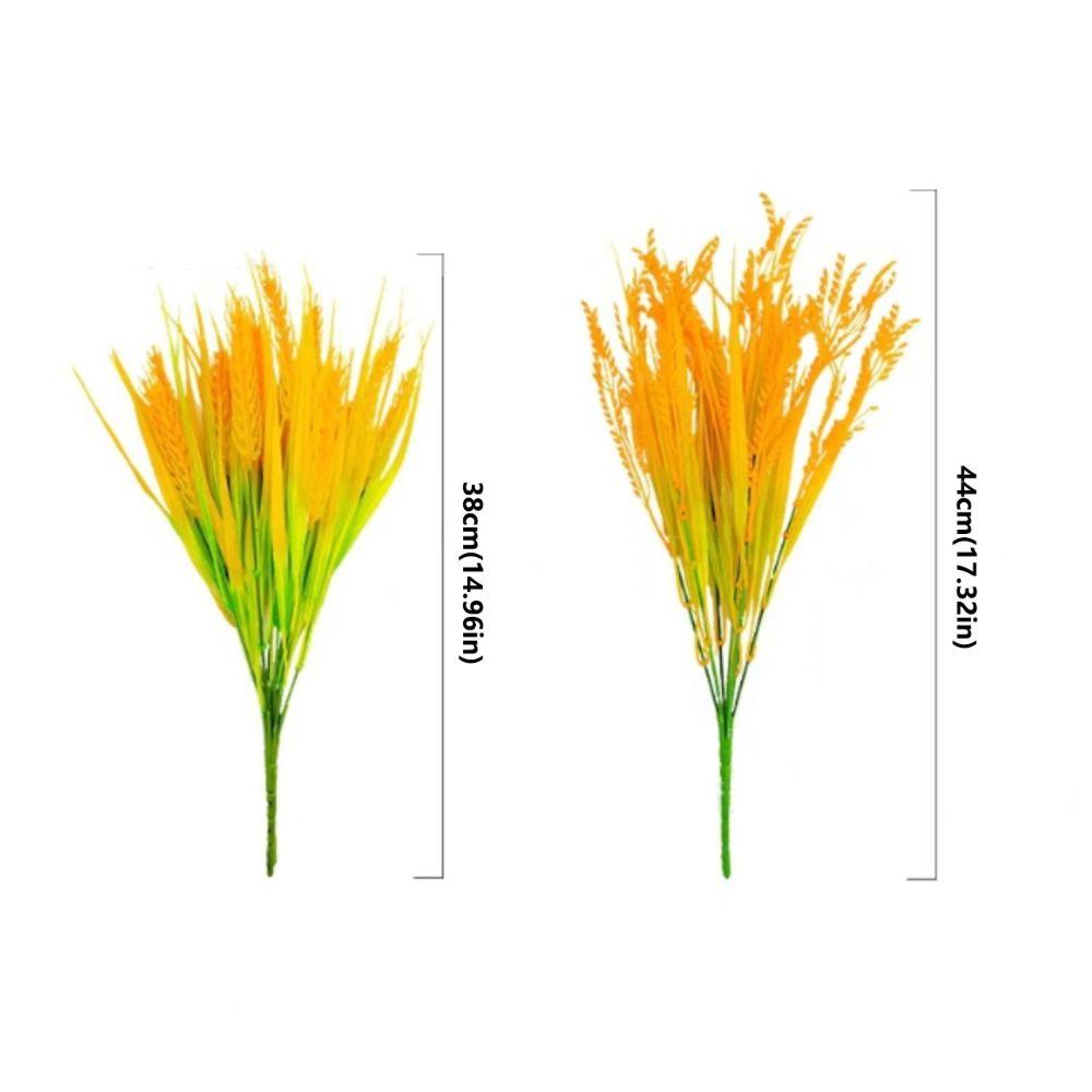 7 Forks Artificial Wheat Ears Flower Decoration Gold Rice Plant Bouquet Rice Paddy Pastoral Style Simulated Crops