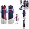 Elegant Mulan Traditional Kimono Dress Full Set For Halloween Party Cosplay