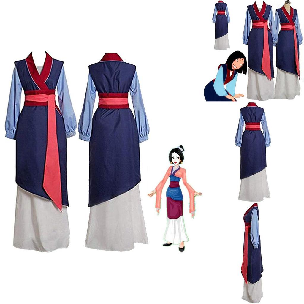 Elegant Mulan Traditional Kimono Dress Full Set For Halloween Party Cosplay