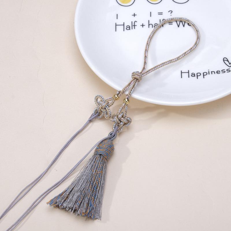 Chinese Knot Handle Rope Tibetan Tassel Pendant Accessories Diy Mobile Phone Lanyard Car Pendant Gold Bead Tassel Pendant