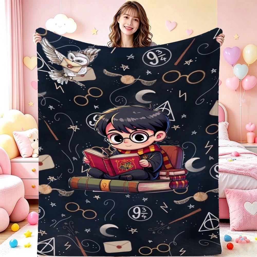 Harry Potter'S Magical World Theme Printed Blanket Breathable Fleece Blanket For Bedroom Sofa Nap Home Party Decor Memorial Gift