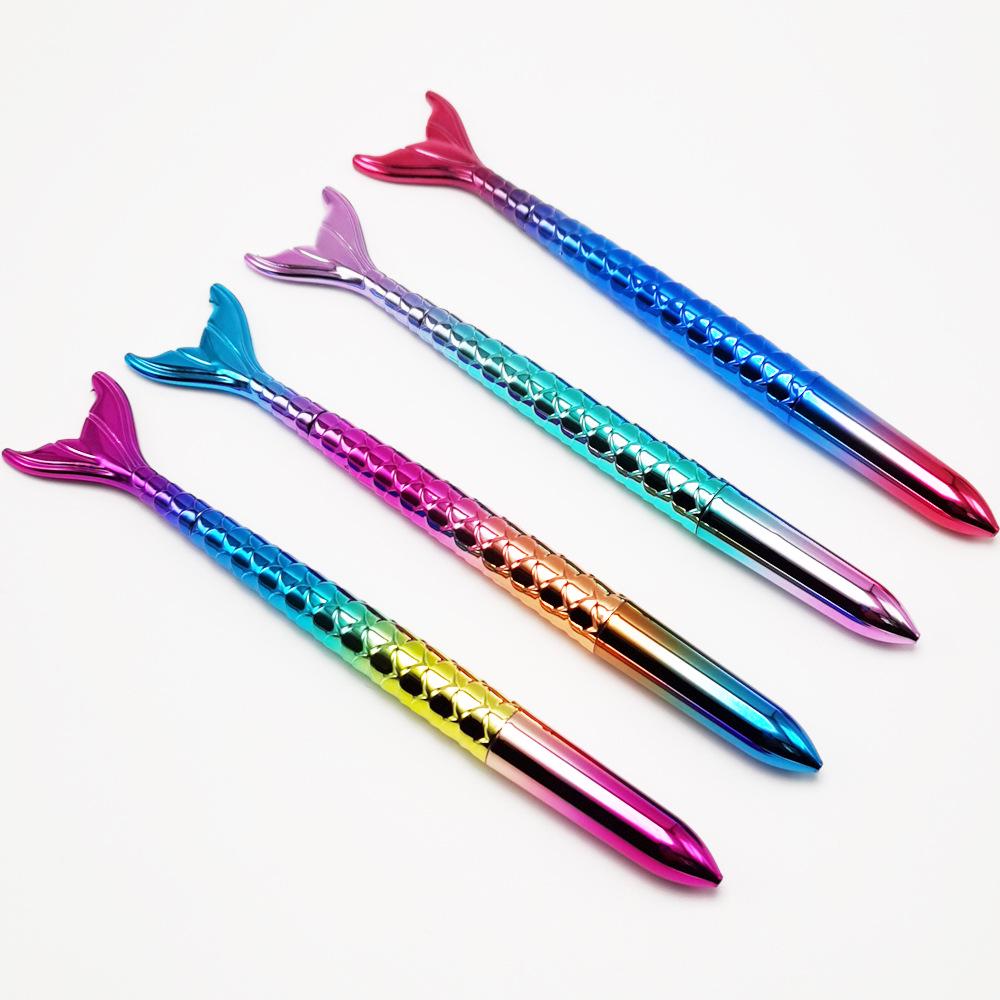 Creative Mermaid Ballpoint Pen - UV Gradient Fish Tail Signature Pen Neutral Pen