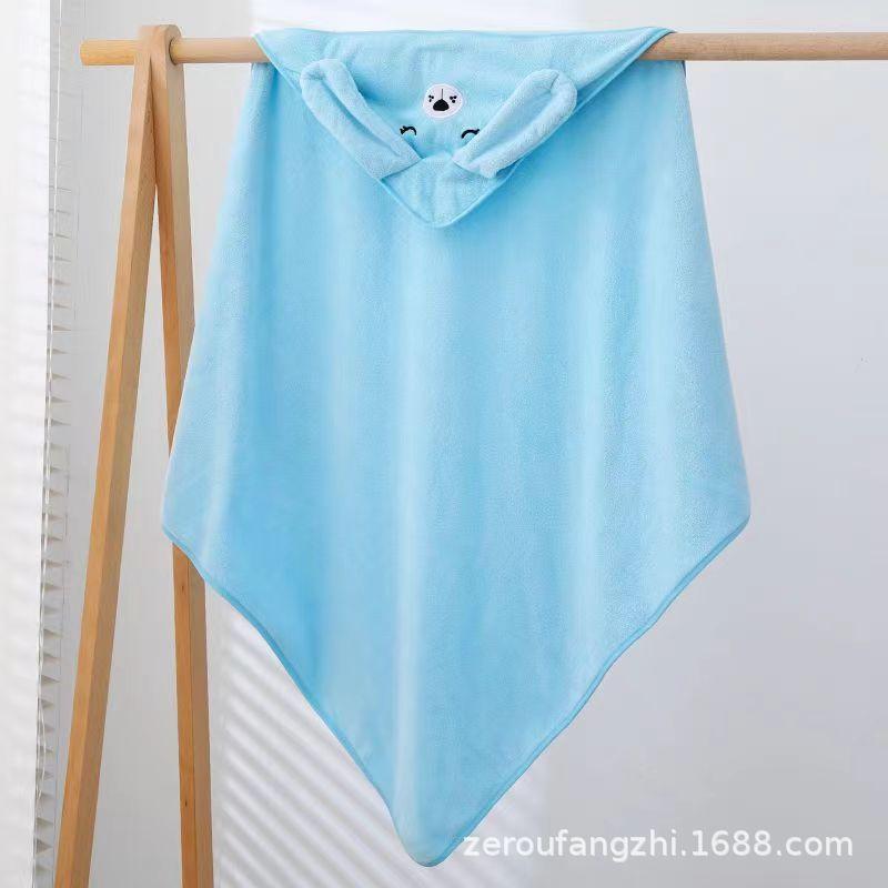 

Coral Fleece Kids Poncho Towel Newborn Bath Swaddle Towel Cute Cartoon Cape Bathrobe 80x80