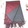 Solid color versatile imitation cashmere men's and women's winter thickened warm double-sided two-color shawl fringed scarf