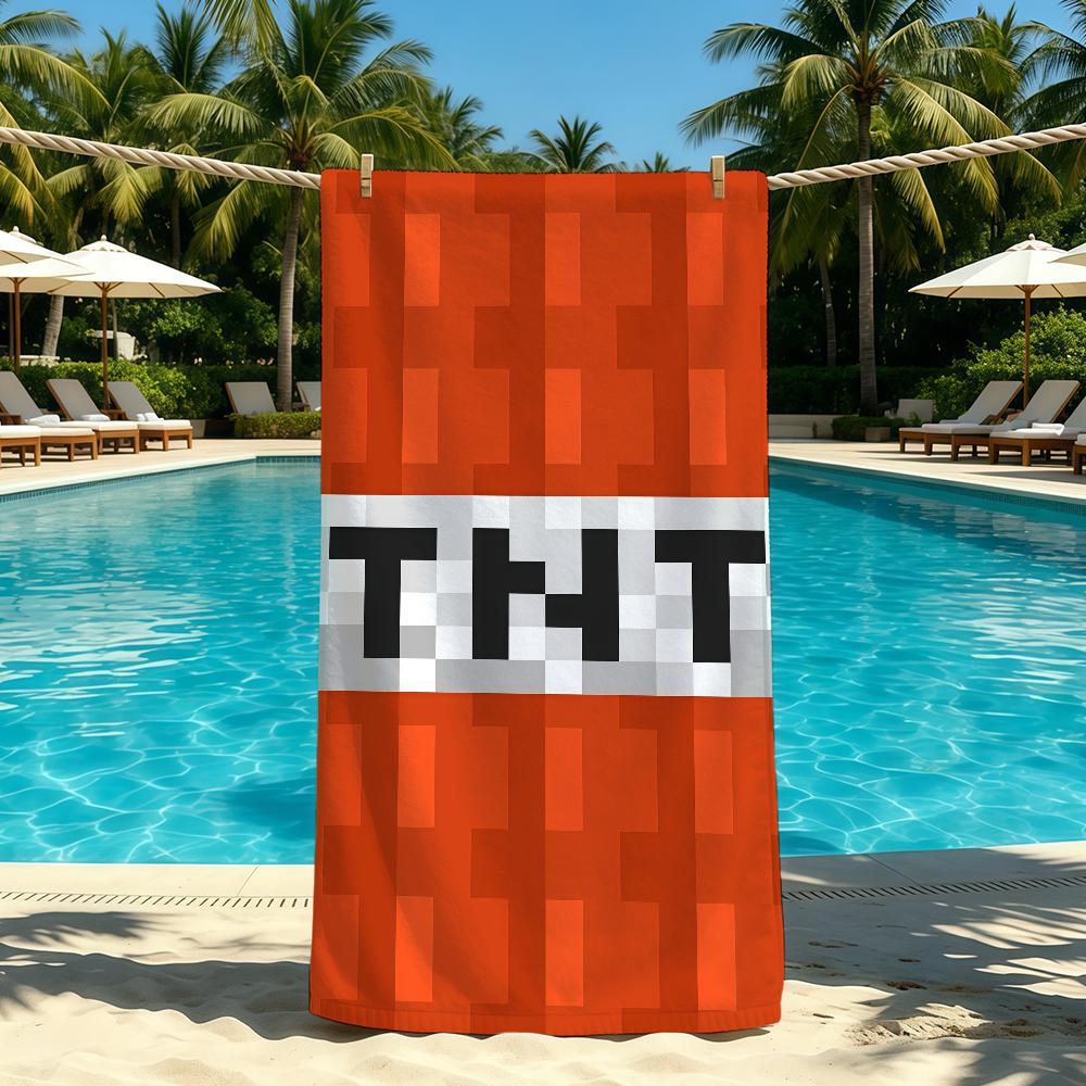 M-MinecraftS-ES Classic Game Towel For Outdoor Camping Beach Towel Super Absorbent Quick-Drying Summer Towel