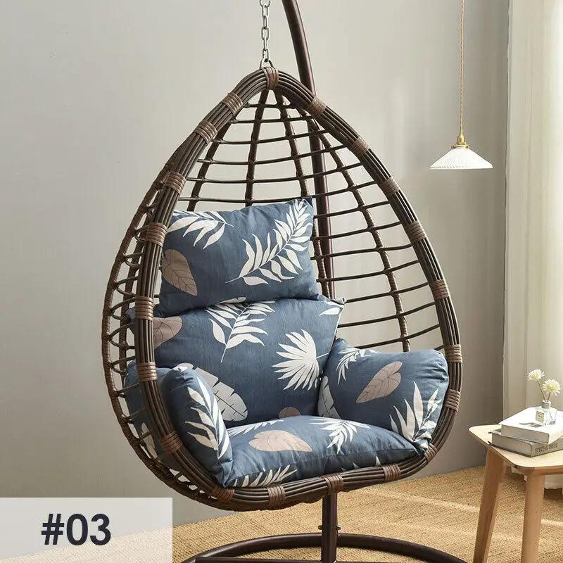 Swing Egg Chair Mat Cushion Cover Outdoor Patio Hanging Seat Home Decor Garden Lounger Cushion Cover (No Filling)