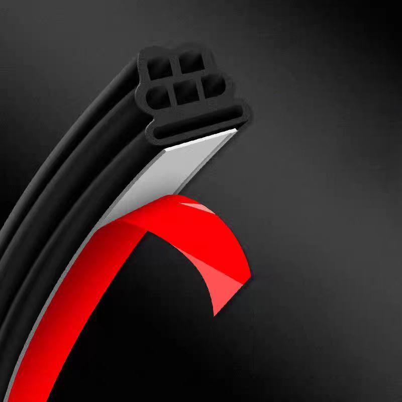 Car Rubber Seal Strips Three Layer Six Hole Thickened Auto Weatherstrips Soundproof Rubber Car Sealing Noise Insulation Strip