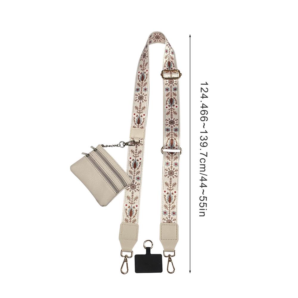 Phone Strap With Zippered Pouch For Women, Adjustable Cellphone Lanyard Crossbody With Wallet ,Clip And Go Strap for Phone