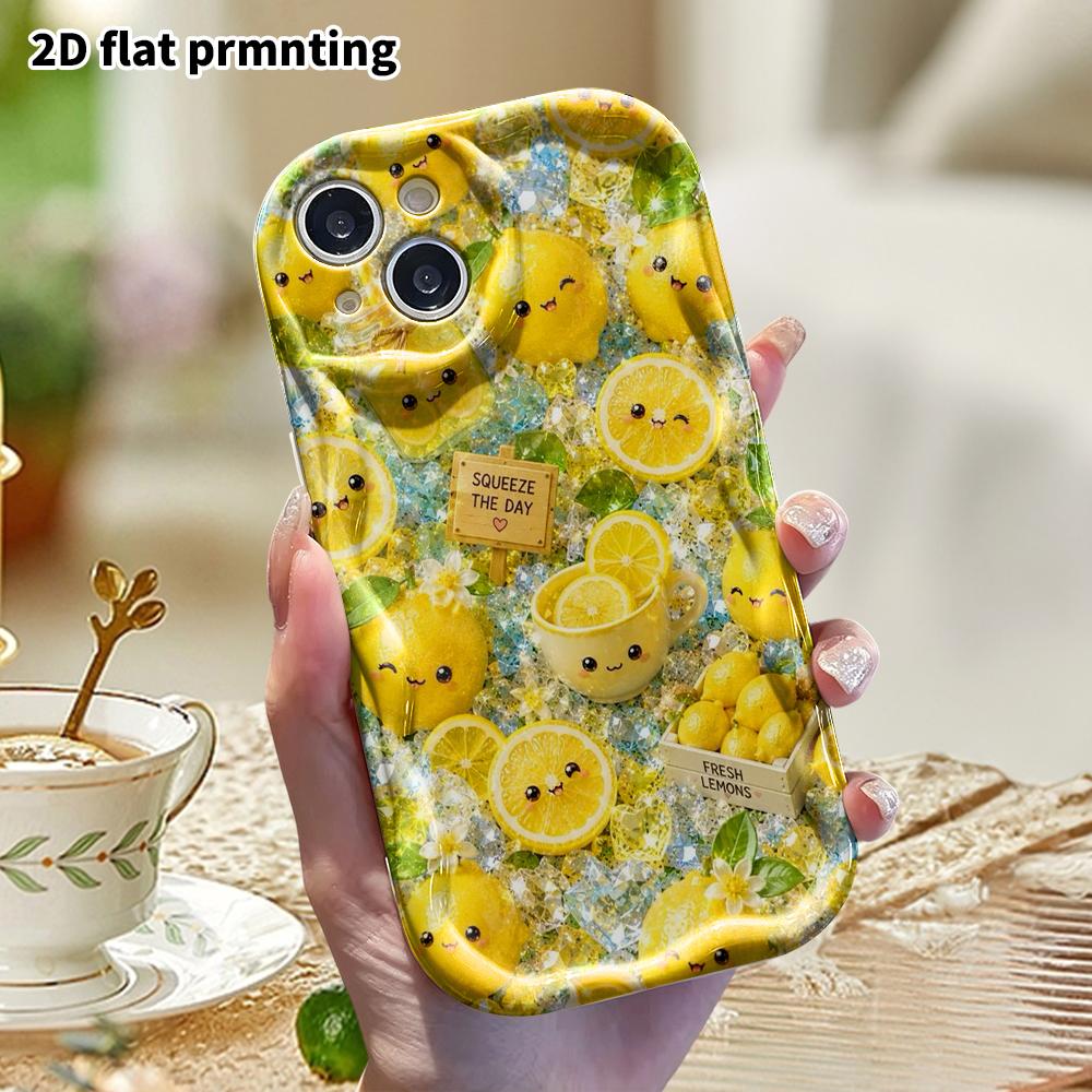 Phone Case: 2D Flat, Fits iPhone 18, 17, 16, 15, 14, 13, 12Pro Protective Case, Cute Lemon, Perfect Christmas and Halloween Holiday Gift