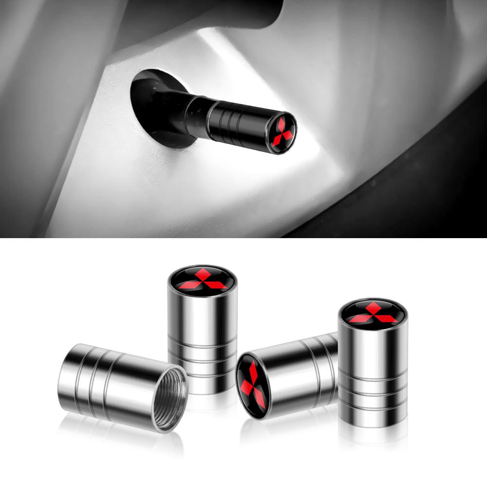 4Pcs Matte Styling Car Wheel Tire Valve Cap Tyre Rim Stem Cover Exterior Accessories For Mitsubishi Ralliart X EX ASX L200 Colt