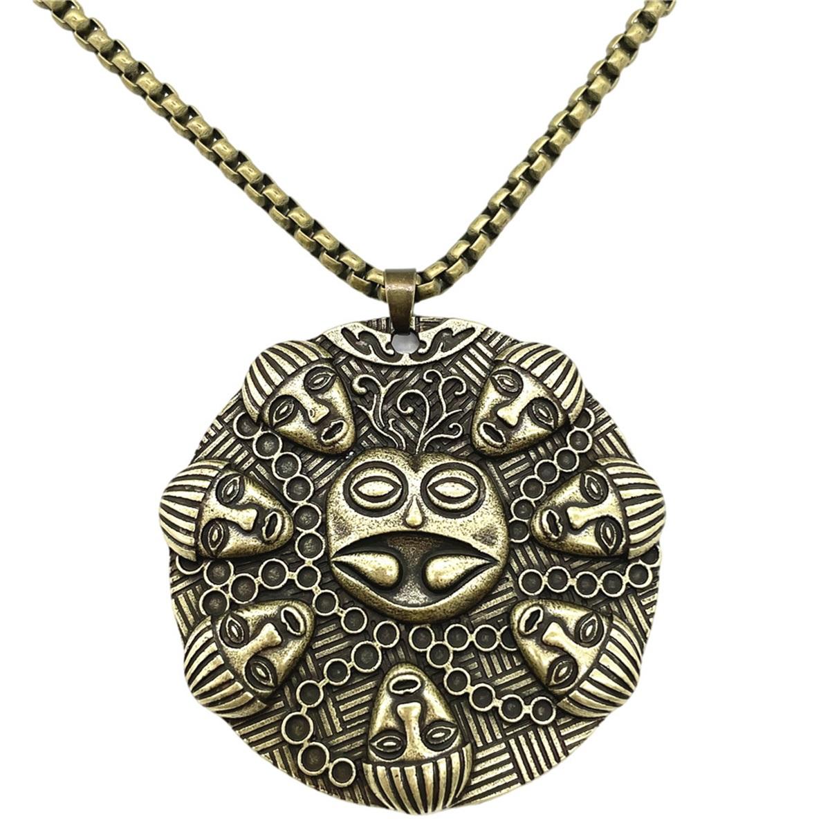 Buddha Ogma Medallion Om Yoga Buddhism Large Pendant Vintage Necklace Bijoux Homme Amulet Talisman Accessoires Dropship Supplier Box Chain Bronze