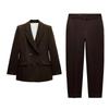 Spring New Women's Clothing Commute Style Double Breasted Suit Outwear 2205593 High Waist Slim-Fit Pants 2199593