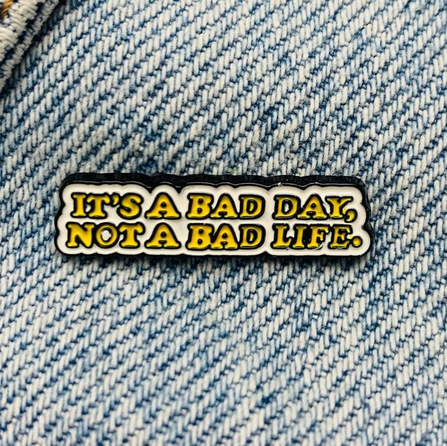 New Enamel Pin Saying Happy Life Metal Pin Gift Birthday 1 Piece