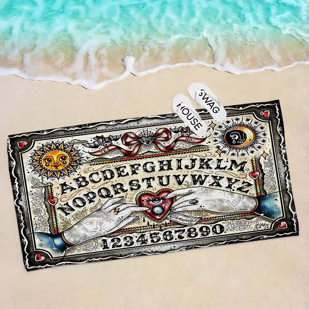 Halloween Ouija Board Room Microfiber Printed Beach Towel Mountain Climbing Yoga Beach Swimming Running Absorbent Soft Towel