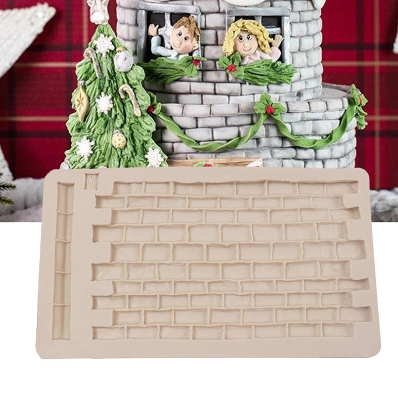 Brick Wall Texture Silicone Chocolate Mould Cake Decor Kitchen Baking Accessory