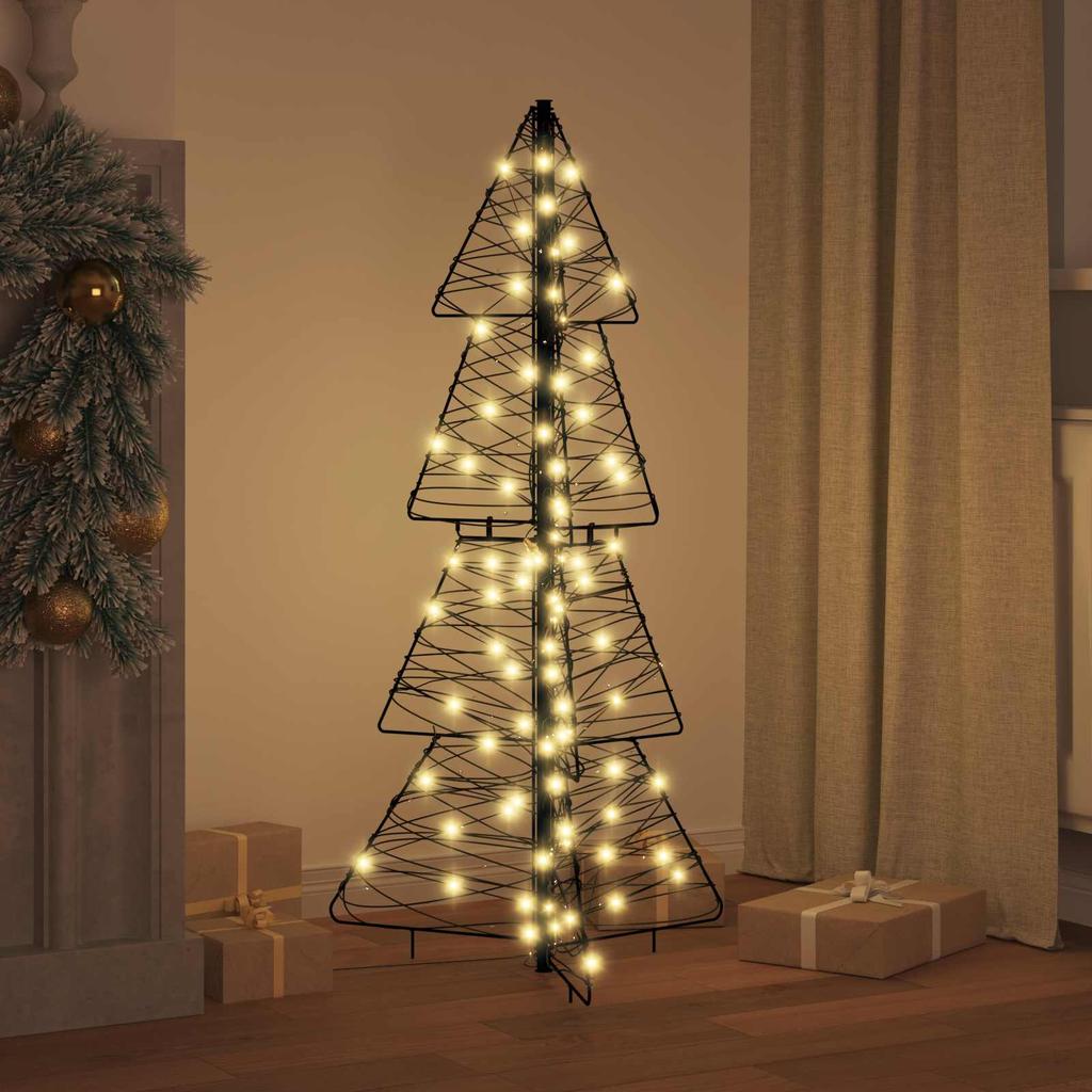 Christmas Tree with 100 LEDs Warm White 120 cm Rattan
