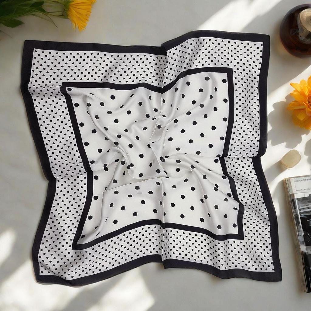 Burgundy small square scarf silk scarf women's spring, autumn and summer professional matching shirt neck protection scarf hair band tulle scarf scarf