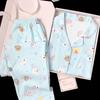 Autumn Lazy Wind Pajamas Women'S Cloud Cotton Cute Lapel Long-Sleeved Trousers Loungewear Set