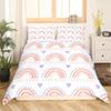 Carton Rainbow King Quen Soft Duvet Cover Children Kids Young Girls Clouds Beding Set Love Heart Warm Comforter Cover Polyester Comfortable Quilt