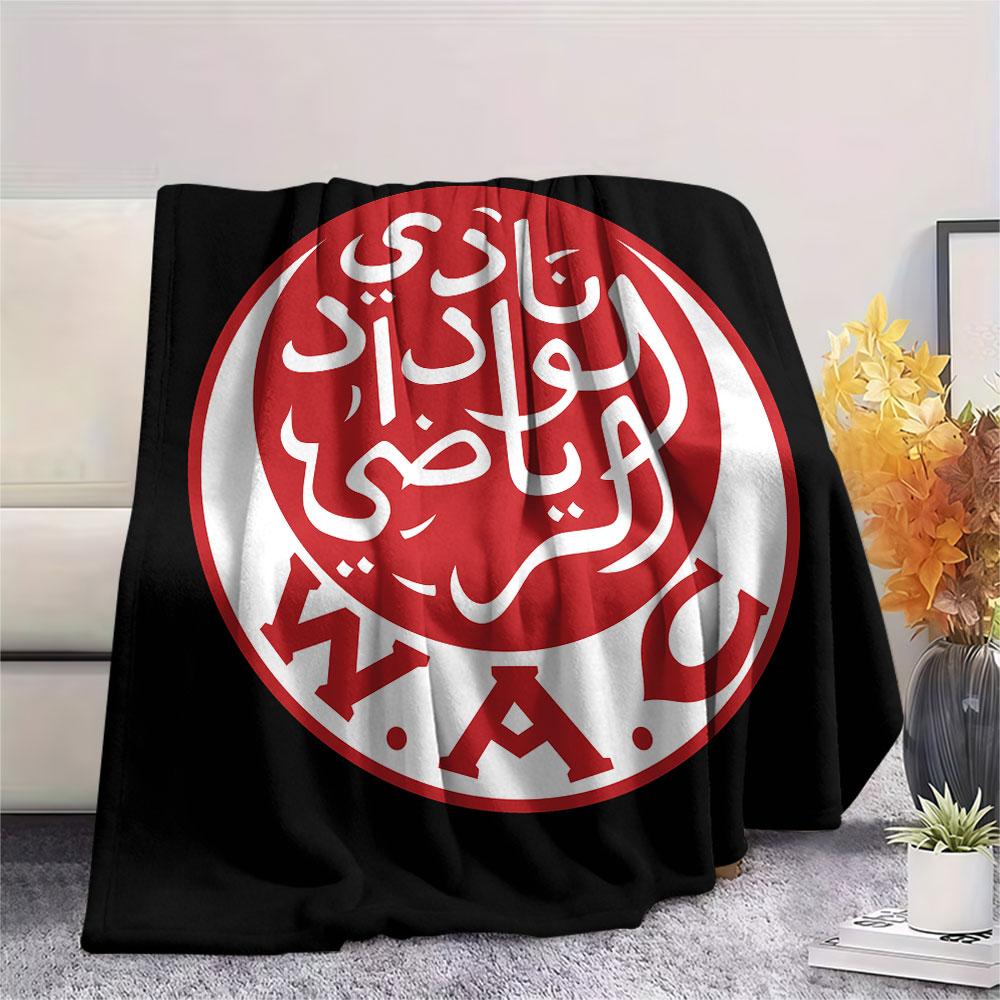 Wydad AC Printed Flannel Blanket, soft throw for bedroom sofa, washable,soccer fan merchandise, great gift.