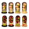 Konservierte Rose in Glaskuppel, LED-Beleuchtung, ewige Blume, romantische Forever-Rose, Geschenk für Frauen, Valentinstag, Muttertag