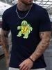 Unisexs Basic Cotton Crew Tee Cartoon Smiling Turtle Zf Initial Letter Cute Animal Print Casual Street Male Daily Short Sleeve Top