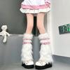 Flauschige Beinwärmer Damen Süße Lolita Leder-Schnalle Plüsch Beinabdeckungen Y2k Hottie Subkultur JK Lange Socken Punk Gothic Fußabdeckungen