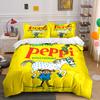 Pippi Calzas Largas Set Amarillo Ropa de Cama Funda Nórdica Juego de Funda Nórdica Fundas de Almohada (1 funda nórdica, 2 fundas de almohada (sin relleno nórdico).)
