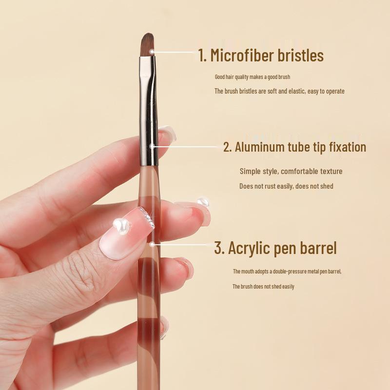 Nail Art Brush & Painting Gel Set with French Round Head & Long-lasting Base Coat