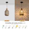 Mini Rattan Pendant Lights Set of 3 Boho Wicker Hanging Fixtures 7.9 Seagrass Rattan Chandeliers for Dining Room Kitchen Island